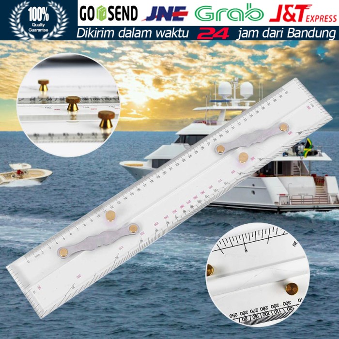 

Terlaris Mistar Jajar Peta 450Mm/600Mm Navigation Parallel Ruler Marine Ruler