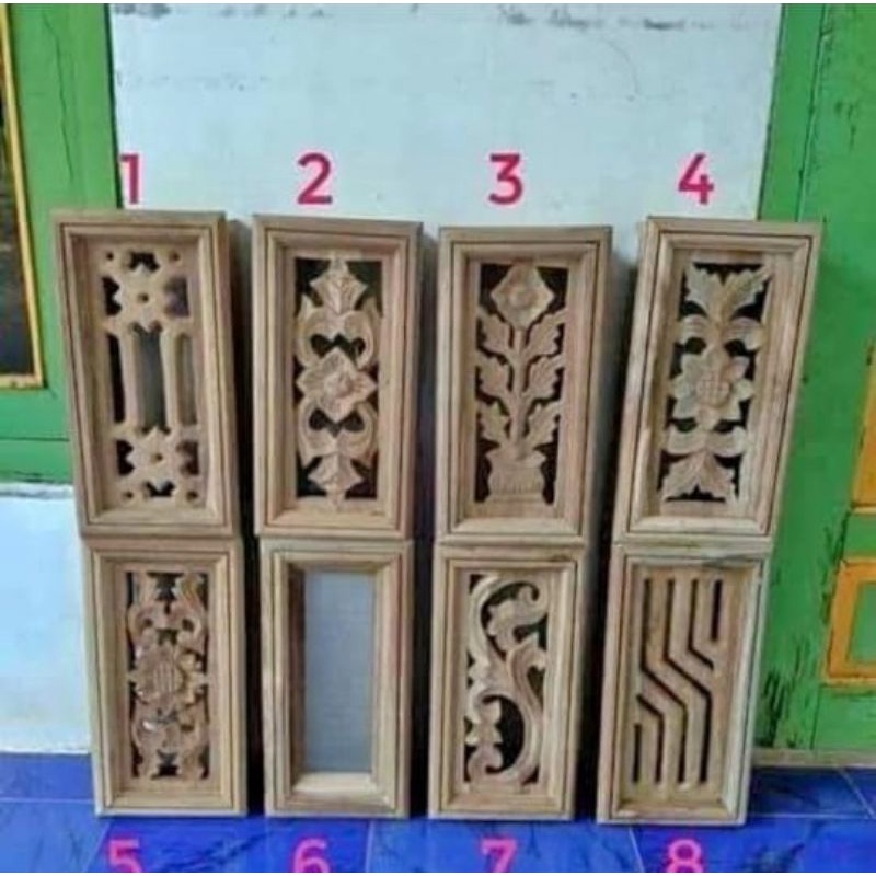 loster kayu jati 2 sisi/ ventilasi udara rumah ukiran dan minimalis