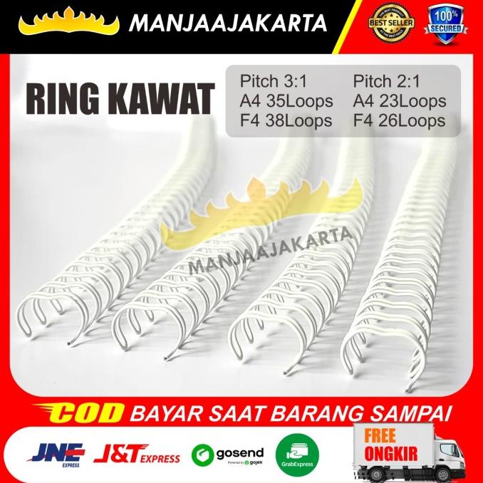 Ring Kawat Jilid Spiral 5/16" Putih A4 Spiral Kawat Pitch 3 : 1 Murah