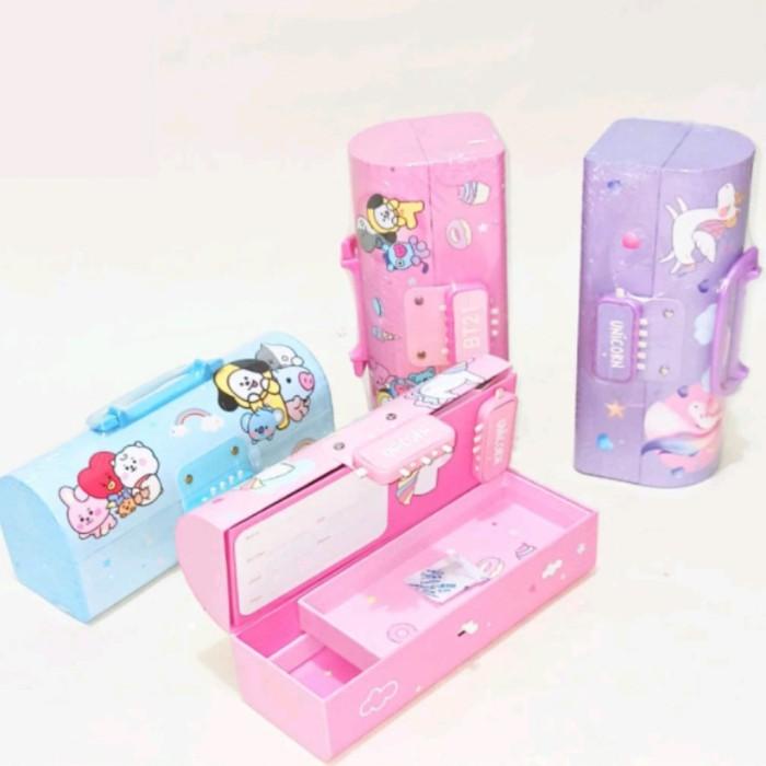 

TEMPAT PENSIL KODE PASSWORD MODEL TAS TENTENG KARAKTER UNICORN, KARTUN