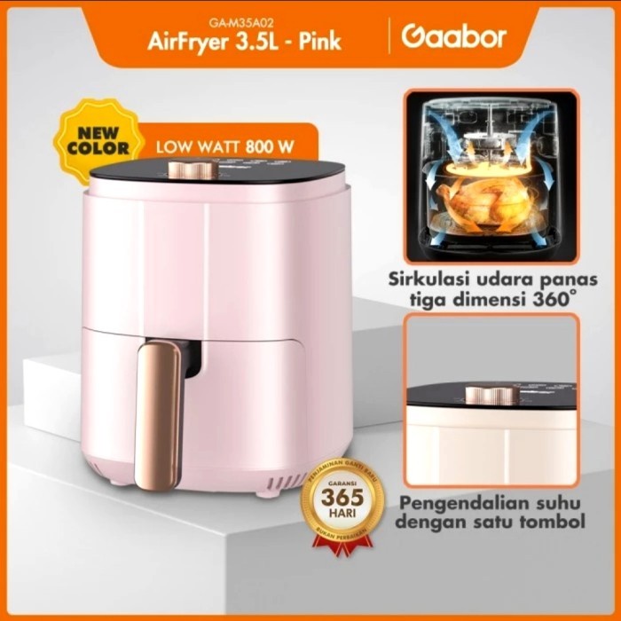 Best Seller Gaabor Airfryer 3.5 Liter Penggorengan Tanpa Minyak Ga-M3502 800 Watt