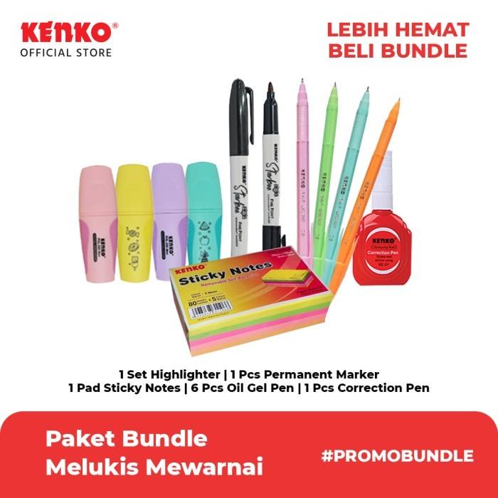 

TERLARIS PAKET BUNDLE HEMAT ALAT TULIS KANTOR PULPEN PEN TINTA KENKO