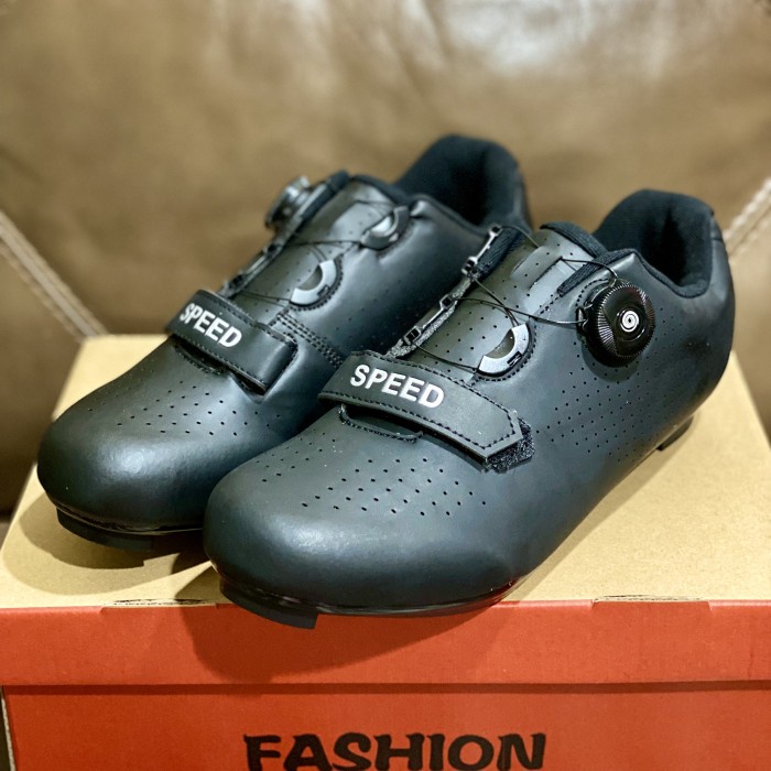 BEST PRODUCT Sepatu Sepeda Speed Multi Cleat Road Bike MTB Warna Hitam