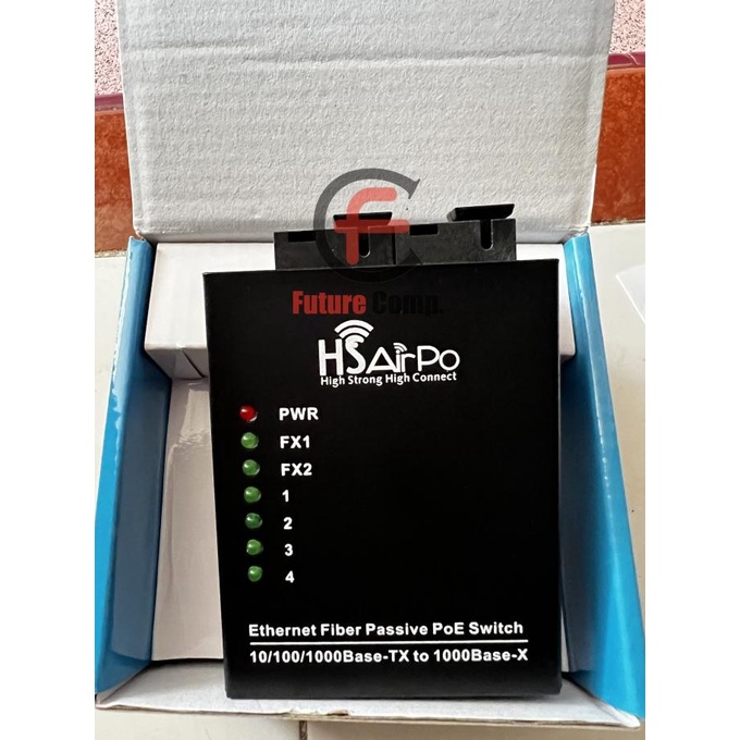 HsAirpo CM2F4EG POE 2Fo 4Lan Media Converter Gigabit