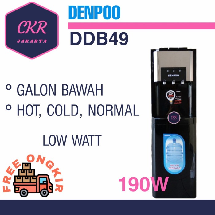 Dispenser Galon Bawah Denpoo DDB 49 Low Watt