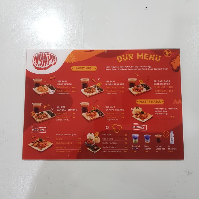 MUST HAVE ACRYLIC MENU BOARD TERMURAH