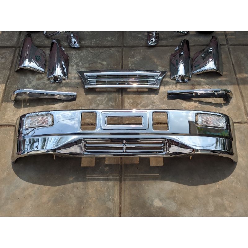 aksesoris depan crome set bemper elf nhr isuzu elf nhr elf nkr55  elf macan