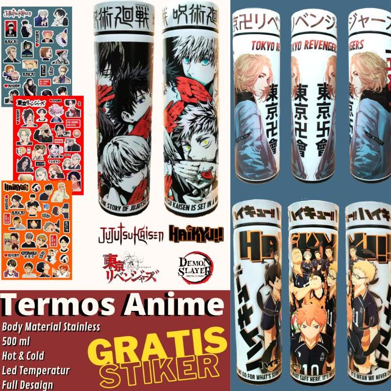 Grosir 2 - Termos Anime - Termos Led - Anime - Jujutsu Kaisen Tokyo Revengers Haikyuu Gotoubun Nezuk