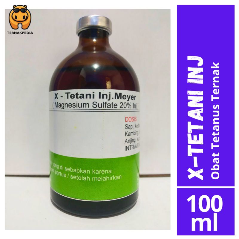 Obat Tetanus Ternak - Obat Kejang Sapi Kambing Domba - X-Tetani Inj Meyer 100ML - Obat Kejang otot