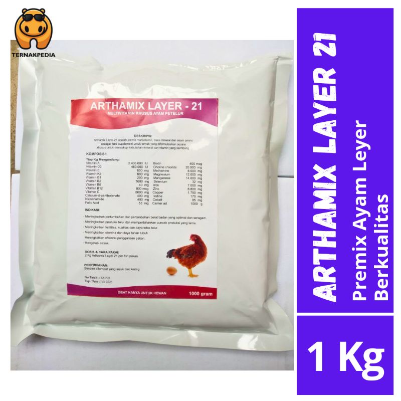 Arthamix Layer 1 Kg - Arthamix 21 - Premix Ayam Petelur - Premix Ayam Berkualitas