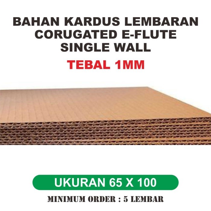 Bestseller Kardus Gelombang Lembaran Tebal 1Mm / Corrugated E Flute 65X100