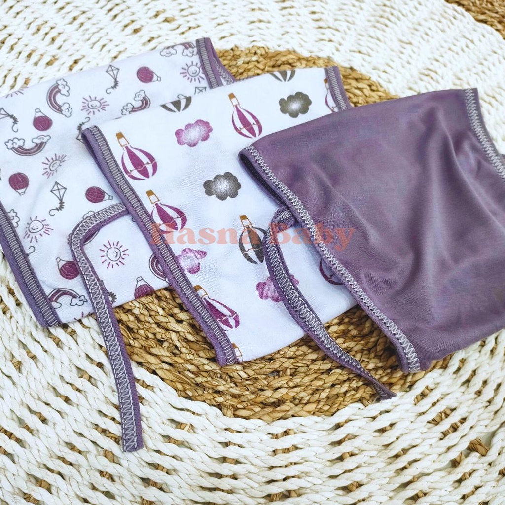 Paket Popok Tali Lusinan Popok Tali Bayi Baru Lahir, Baby Newborn Gift Set Seri Purple Mouve-Juragan Lebak