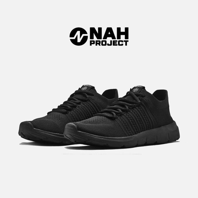 NAH Project - Sepatu Sneakers Unisex Flexknit Triple Black