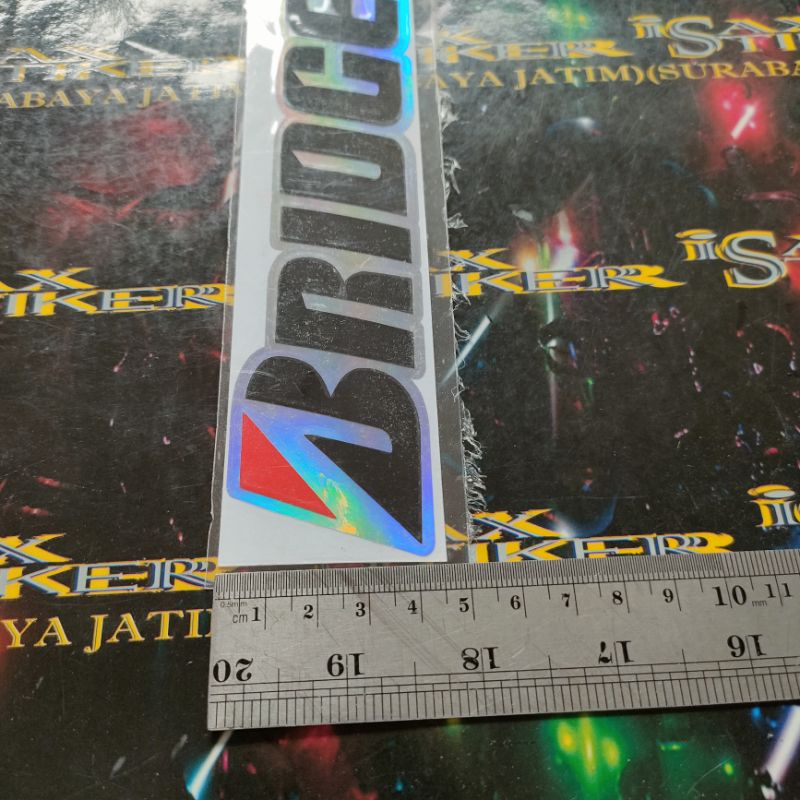 Stiker cutting hologram BRIDGESTONE ukuran 30x4,5cm