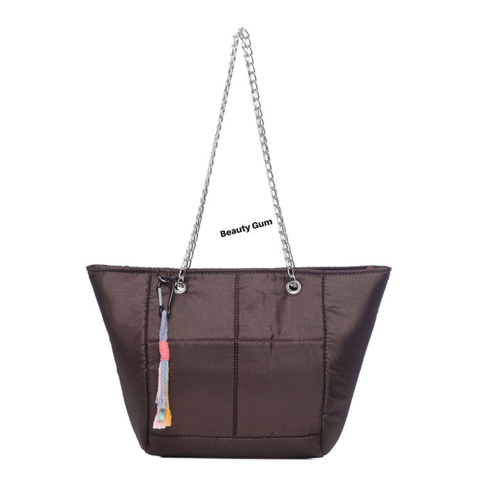 PROMO TOTE BAG TAS SELEMPANG WANITA IZZY DARK BROWN PUFFY BAG BEAUTY GUM TERBARU