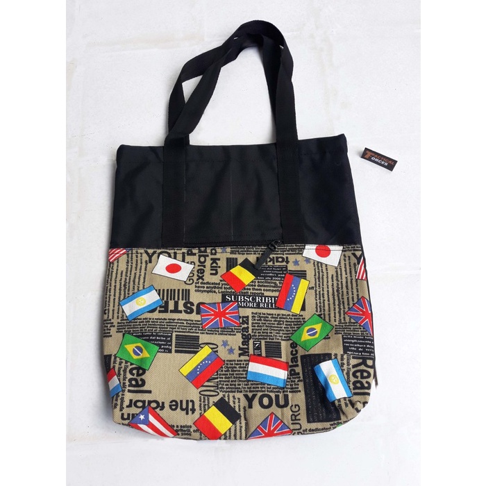 PROMO TAS JINJING KANVAS UNIK MOTIF BENDERA LUAR NEGERI PRIA / WANITA TINGGI TERBARU