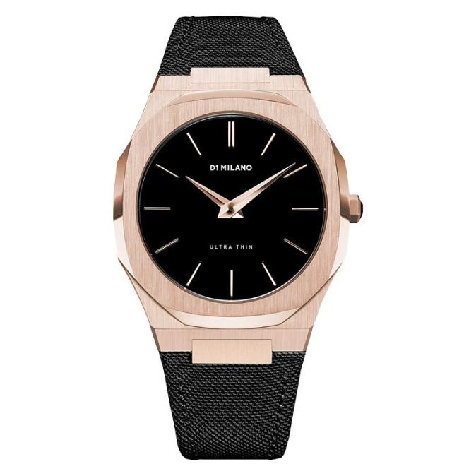 Jam Tangan Pria D1 Milano Ultra Thin D1-Utnj03 Matte Black Dial Black