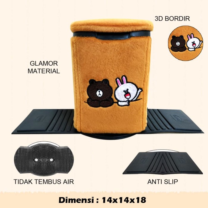 Tempat Sampah Mobil Brown Cony , Aksess Mobil Line Brown Cony