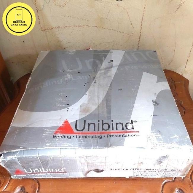 cover jilid unibind Steel cristal white 220-280 asli
