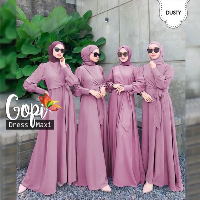 GAMIS MAXI DRESS GOPI POLOS BUSANA KONDANGAN - PAKAIAN WANITA CASUAL KERJA & KOREAN STYLE - PAKAIAN 