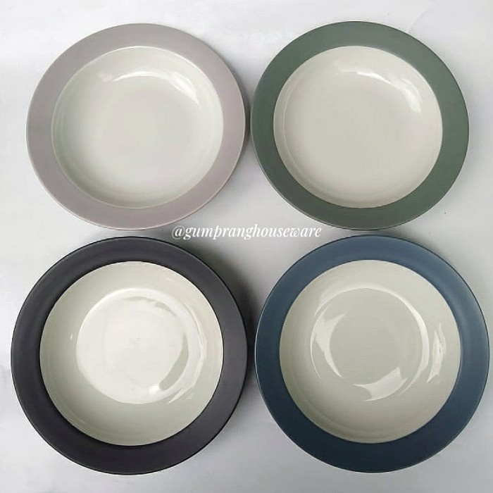 Bestseller Piring Pasta Piring Sop Keramik Noritake Hitam Biru Tosca Colorwave