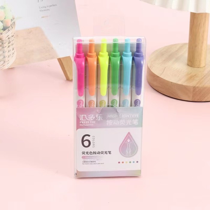 

Bestseller Retractable Highlighter Set / Penanda Warna Set 6