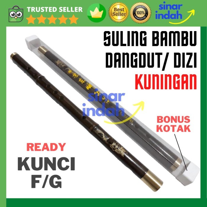 Bestseller Seruling Bambu Tradisional Cina Suling Ukir Dizi Kuningan Premium