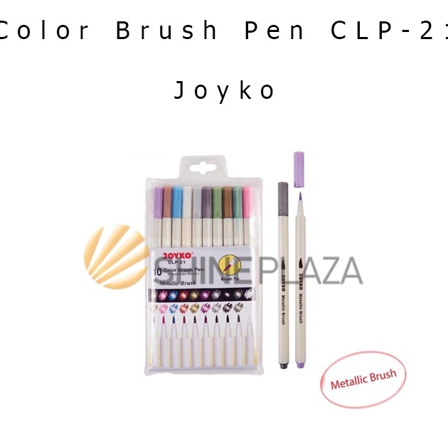 

✨Grosir✨ Color Brush Pen Joyko 10 Warna CLP-21 - Color Brush Pen Joyko Metallic gas !!