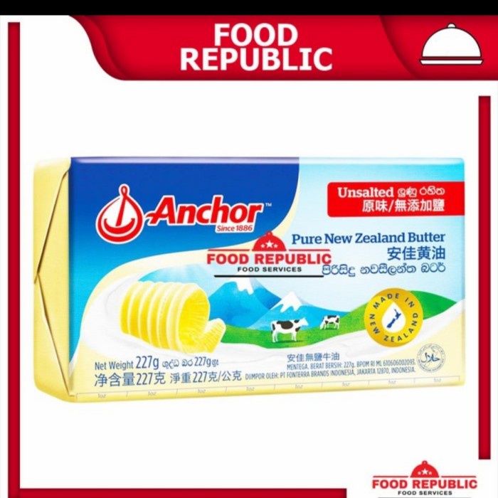 

anchor unsalted butter 227Gr TAWAR / HALAL import new Zealand Premium ghe02