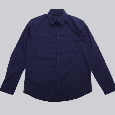 [COD] Kemeja Couple Pasangan Cewek Cowok Polos lengan panjang slimfit hem pria kantor hitam navy put