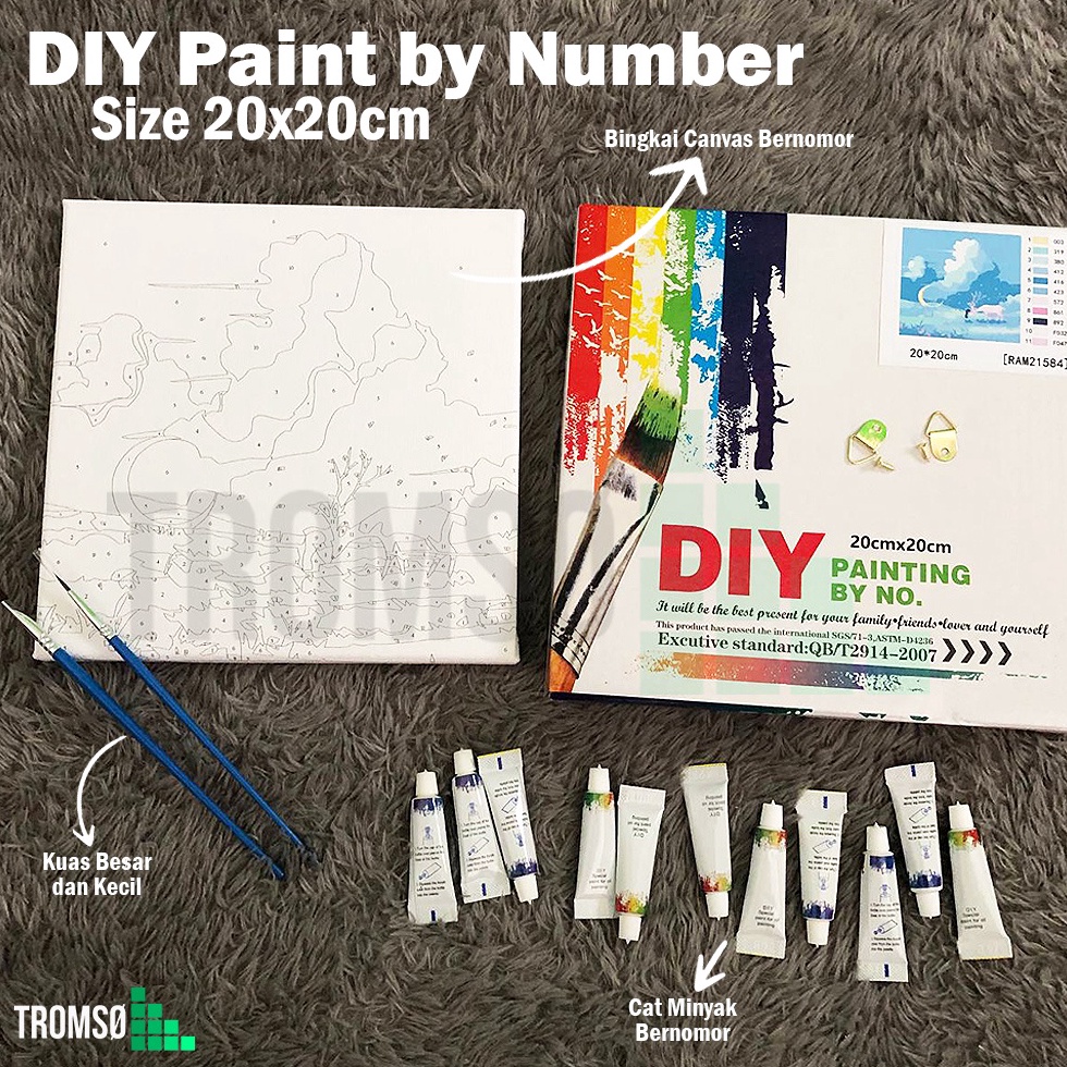 

Terbaru.. Tromso DIY Paint by Number KIT 20 X 20 (Painting by Number) 92