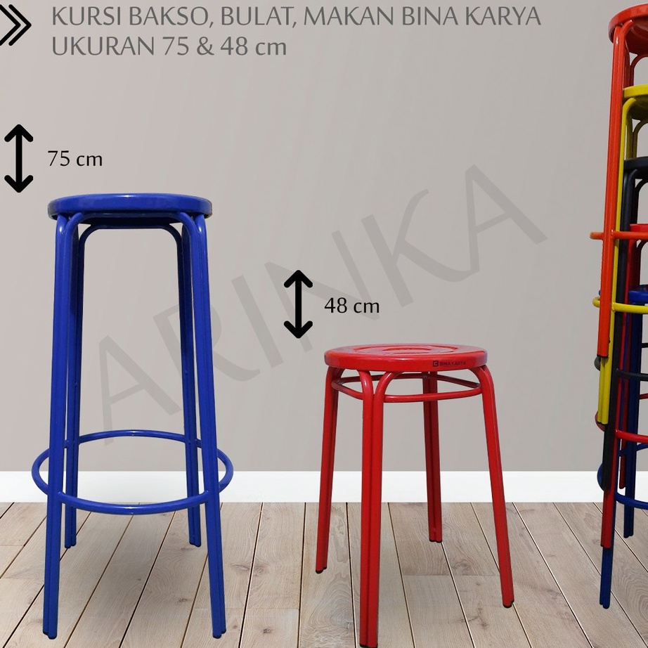 Kursi Bakso Besi Kursi Bar kursi Bulat Kursi Tinggi 48 & 75 cm