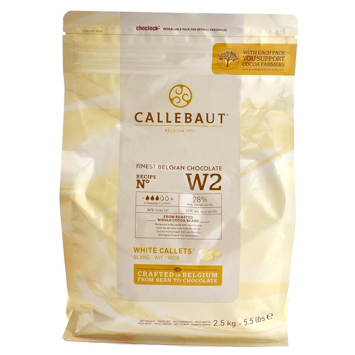 

Terlaris Callebaut White Chocolate Couverture 28 Coklat W2Nv 250 Gr