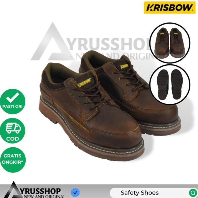 {{{{}}] Sepatu Pengaman Krisbow Orion Safety Shoes Leather Kulit