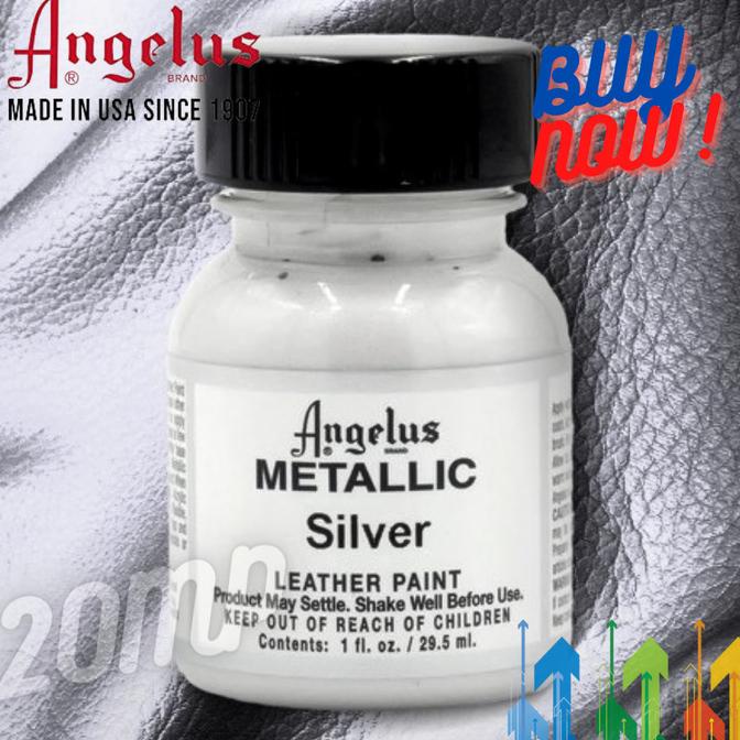 

Ready stock] Angelus Metalic Silver Leather Paint Cat Bahan Kulit 1 Oz 29 ML USA