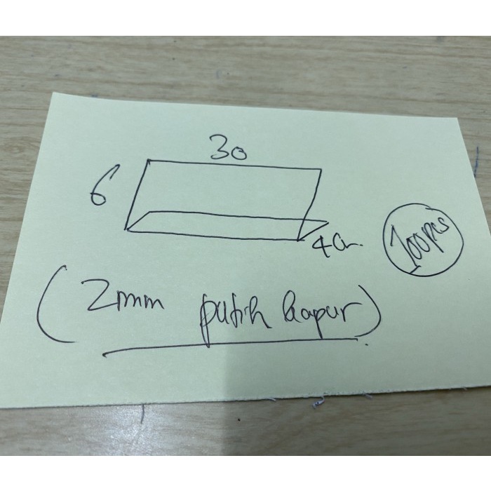 

Terlaris Chalk Acrylic 2Mm Putih Kapur L Custom T 6 Cm X P 30 Cm (100 Pcs)