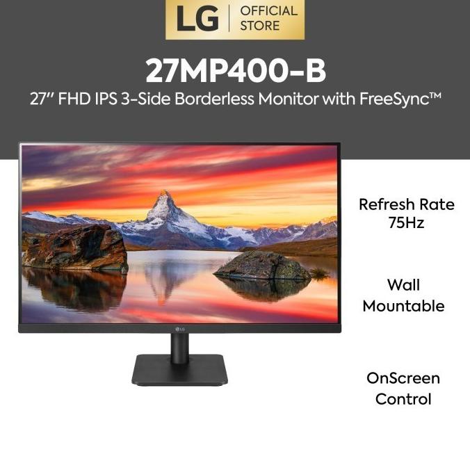 @=@=@=@=] Monitor Led LG 27MP400-B Ips Hdmi 75hz Freesync Full-Hd 27MP400