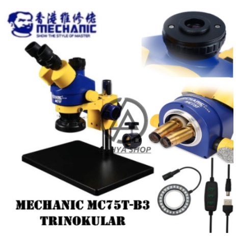 Terlaris Microscope Trinokular Mechanic Mc75T-B3 Original