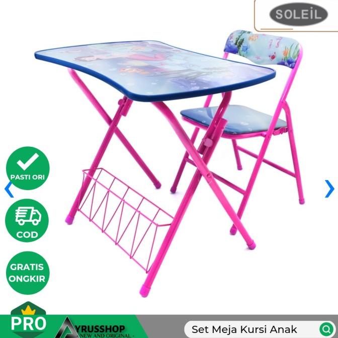 $+$+$+$+] Set Meja Kursi Anak Lipat/Kids Table Chair/Meja Belajar/Mermaid