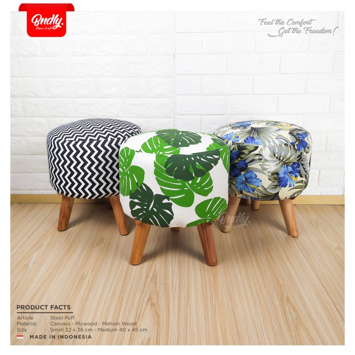 Terlaris Stool Puff Kursi Bangku Sofa Bulat Bndly. Anak Dan Dewasa