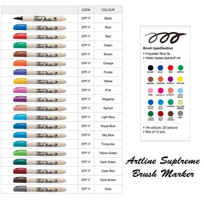 

Spidol Kuas Artline Supreme Brush Marker