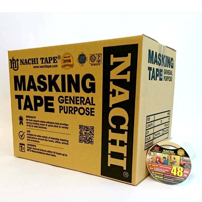 

Isolasi Kertas / Masking Tape Nachi 48 mm x 20 yard 1 DUS / 48 ROLL