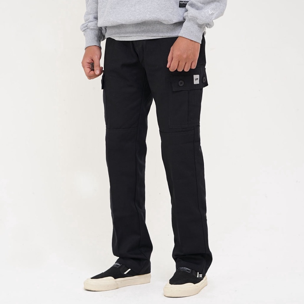 Terlaris.. Whoopculture "Goral" Black Long Pants Cargo DIR