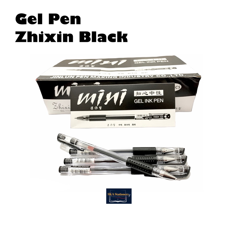 

Best Produk.. [12 pcs] Bolpen/Ballpoint/Pulpen Gel Mini Zhixin Black Grip Hitam ORI (Lusin) 72