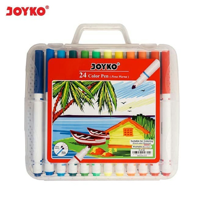 

Terkini Pulpen Warna Joyko CLP-05 24 Warna - Thin & Wide 40