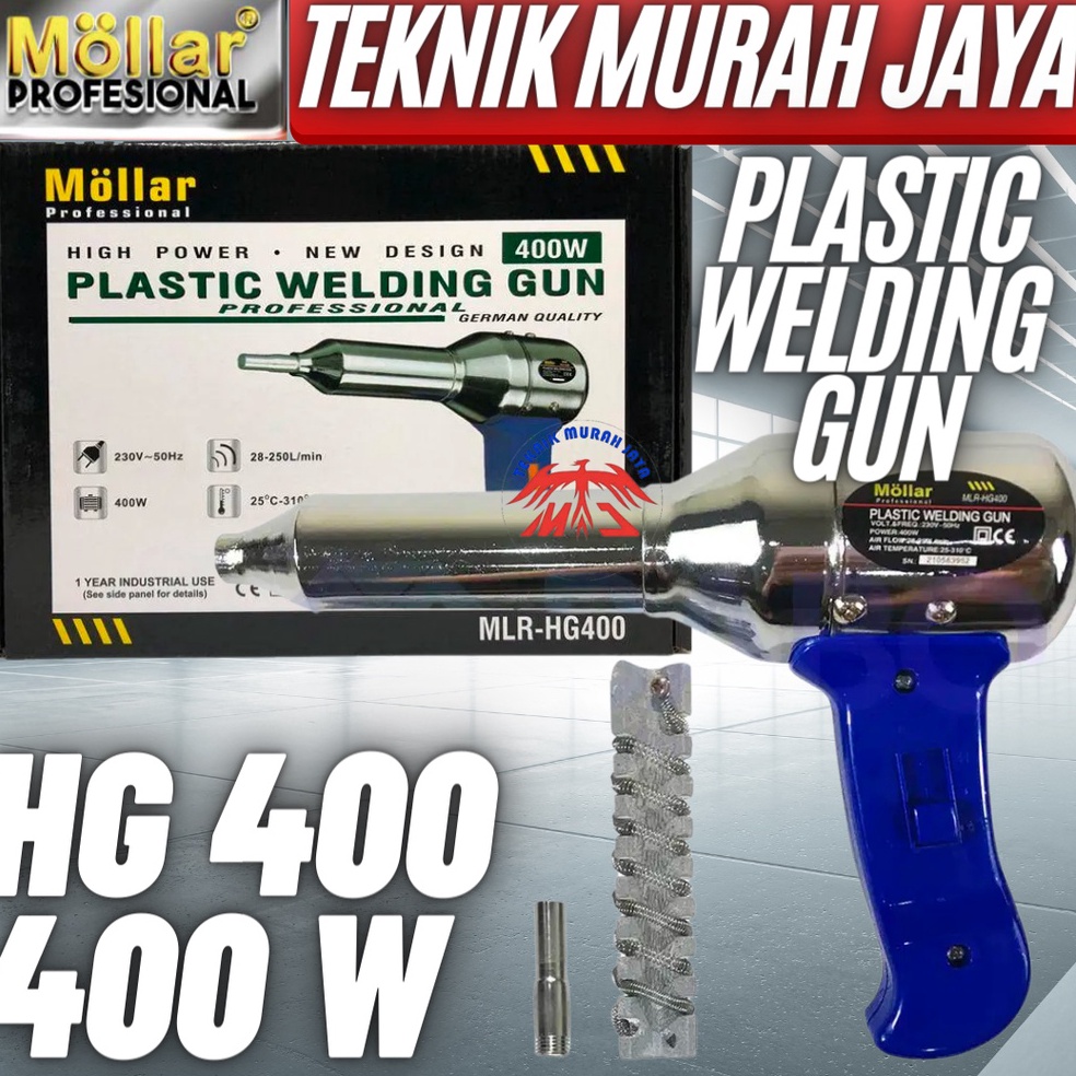 

Model Baru.. MOLLAR HG 400 Hot Gun Las Plastik Heat Gun 400W Plastic Welding Gun 84