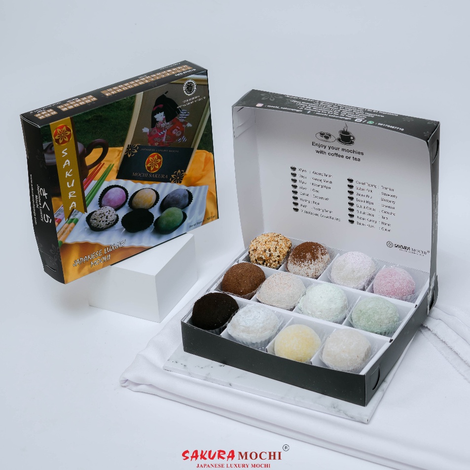 

MALL Medium Box Isi 12Pcs - Mochi Sakura - Sakura Mochi - Premium Medium Box- Mochi sakura jogja !!