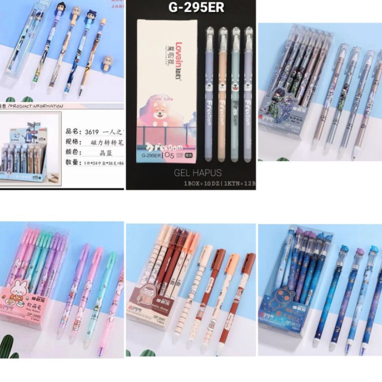 

Promo 12 Pcs/ 1 Lusin Bolpen/ Pulpen/ Pena Bisa Di Hapus Aodemei/ Premium ZHI XIN/ Refill Bolpen Hapus Cetek Cetekan L6K