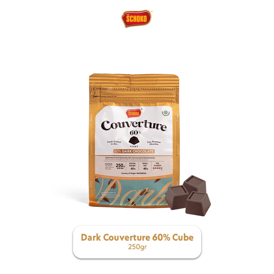 

Miliki Sekarang.. SCHOKO Dark 60% Couverture Cube - 250 Gr / Coklat Kovertur Bentuk Dadu TJR