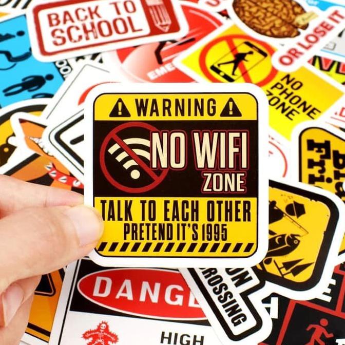 

Promo Stiker Koper Reminder Sign Stickers Warning Banning Symbol 50Pcs /Set